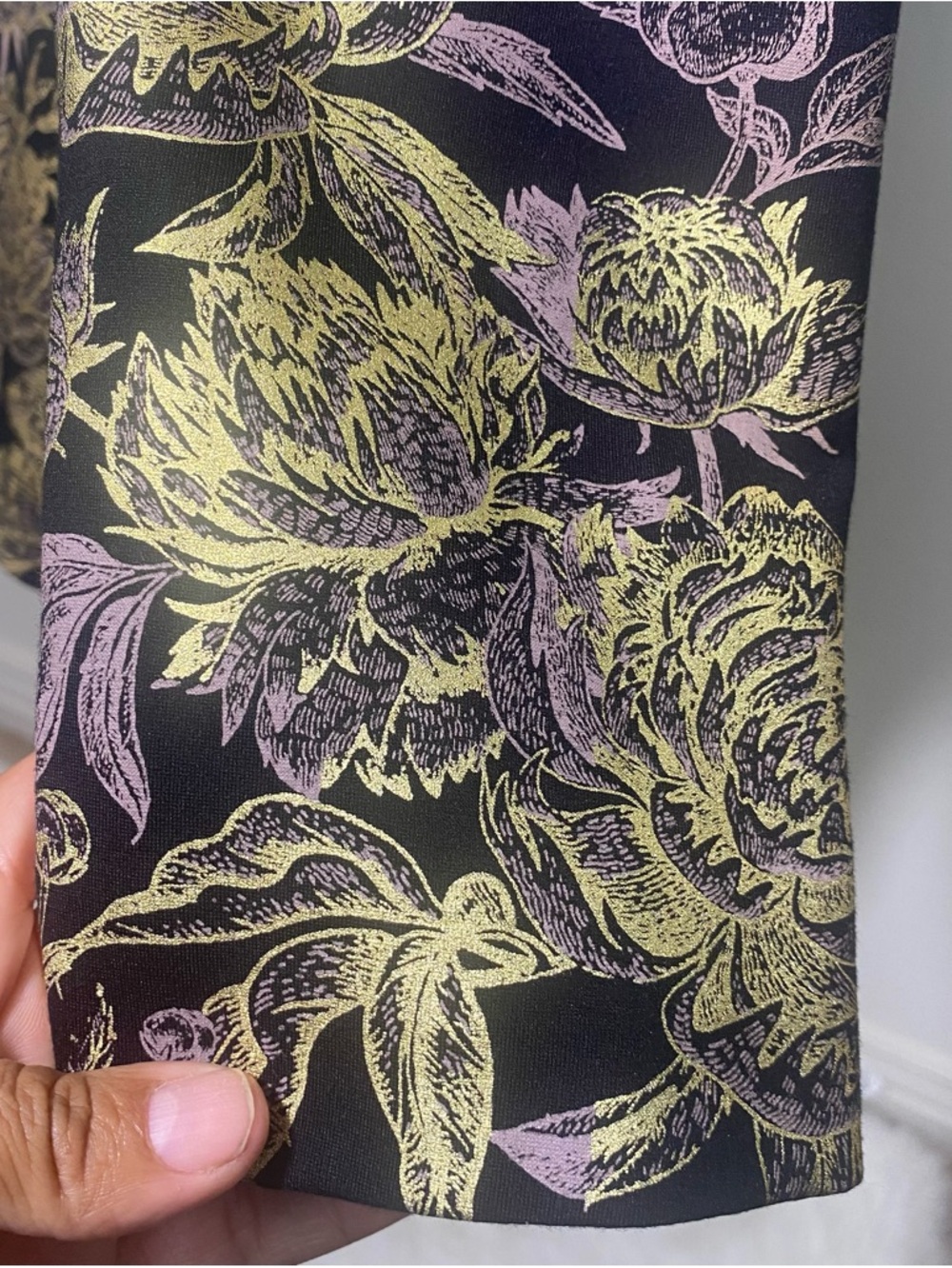 Soft Surroundings Black Blazer with Metallic Gold Floral Brocade - Picture 4 of 11